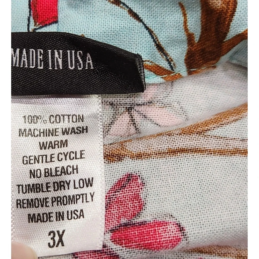 Retrolicious Women 3X Bird Print Fit Flare Spring Dress Side Zip 100% Cotton USA - Picture 11 of 12